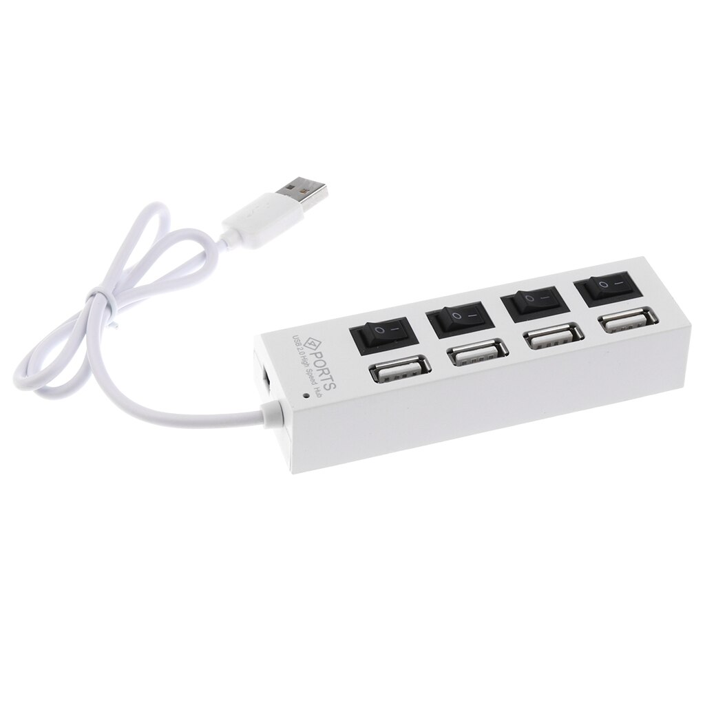 4- -poorts usb 2.0- hub voor mac pc usb-flashstations met aan/uit-schakelaars