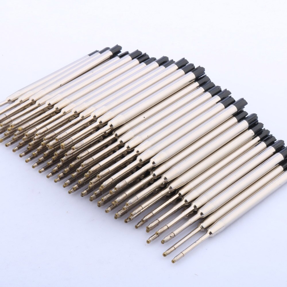 100Pc stainless steel Ballpoint Pen ink Refills BLUE or black Stationery Office school supplies Ball point ink Pen