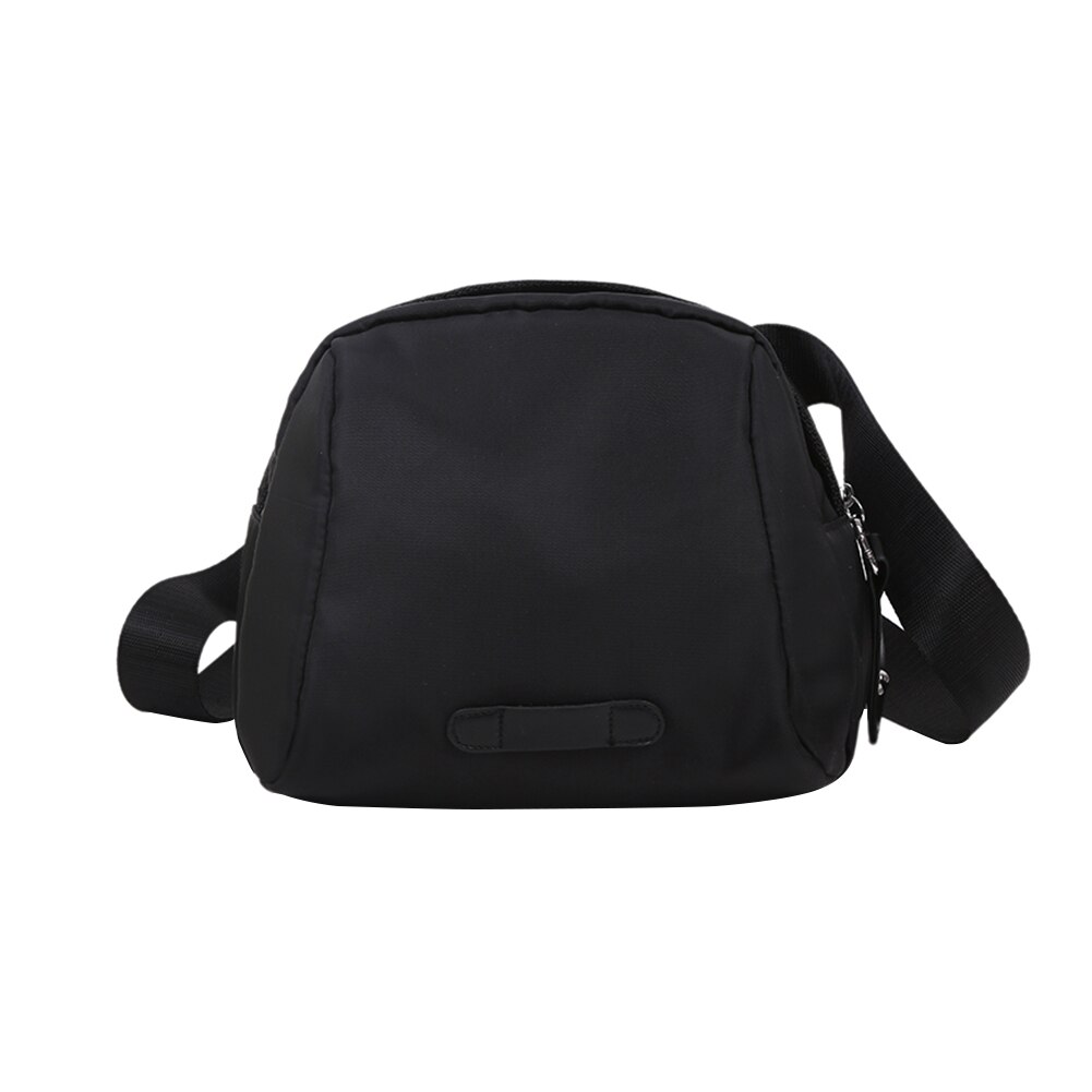 Nylon kvinnor axelväskor flicka damer axelväska kvinnlig handväska skal handväska blixtlås crossbody påse: Svart