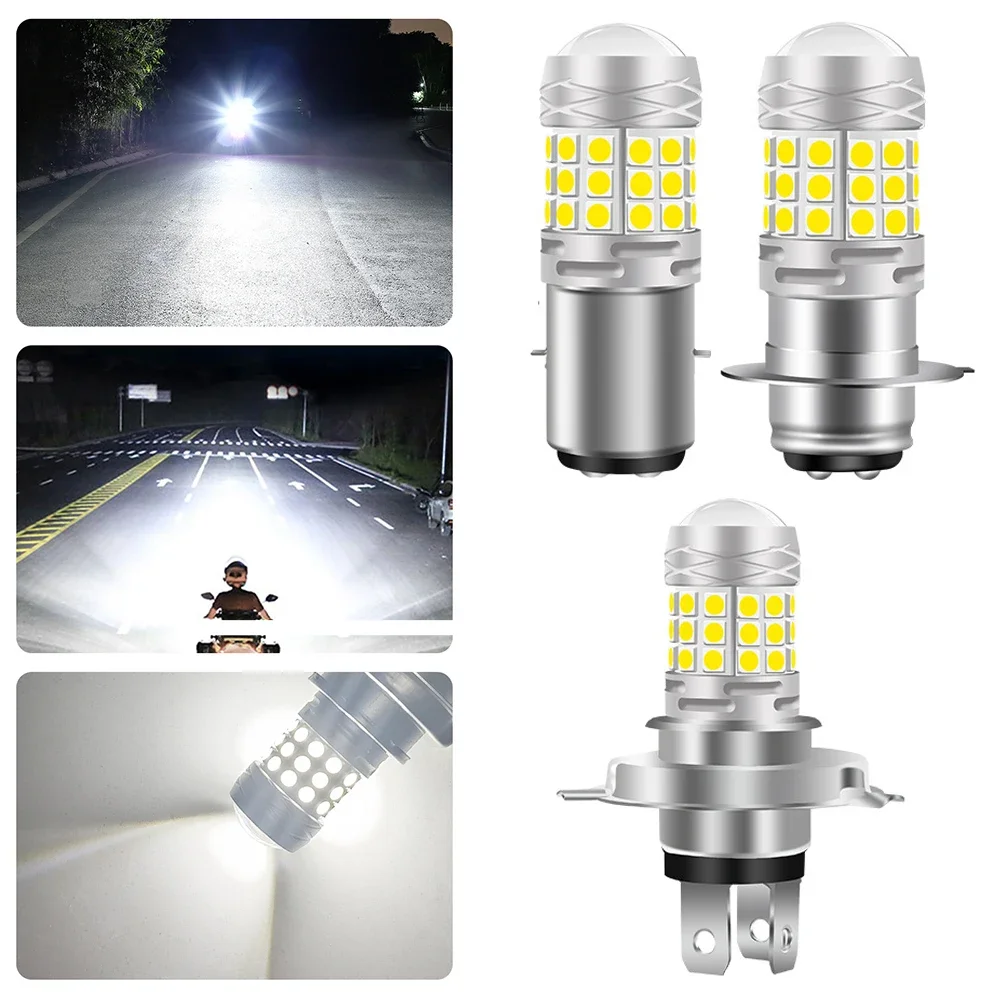H4/BA20D/H6/P15DLed Motorfiets Koplamp 42SMD LED Lamp Moto Hoge/Dimlicht Lampen Lamp mistlampen 12V Wit