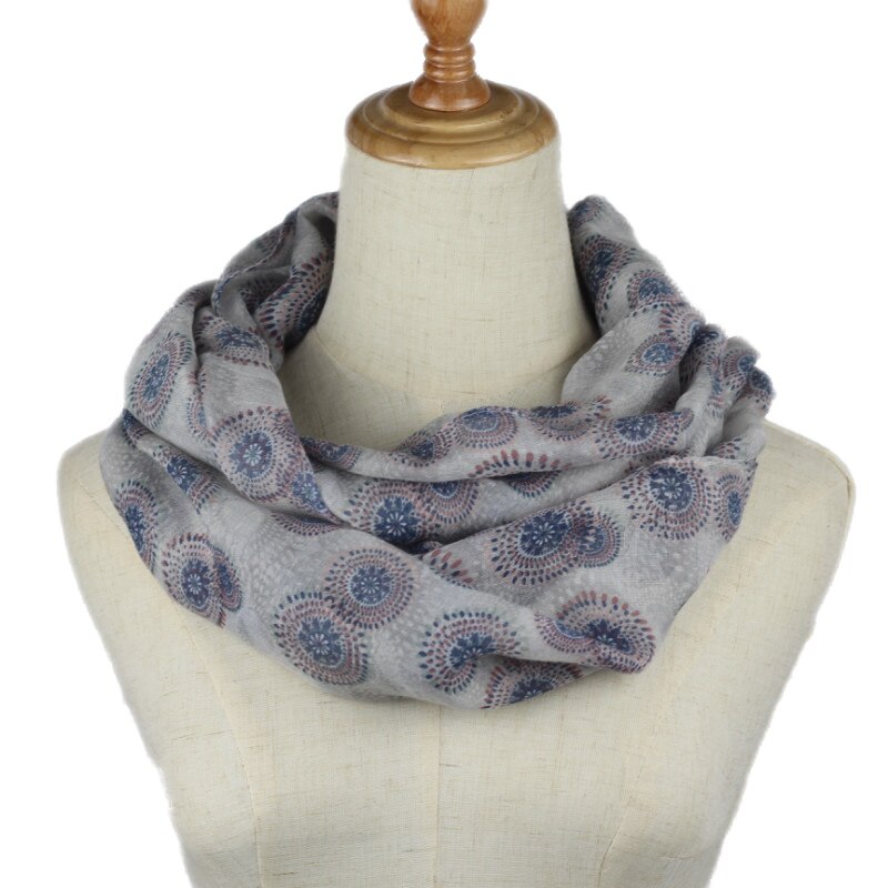 Women printed Ring Scarf Infinity Loop Neckerchief Echarpe Foulard Femme snood spring summer autumn: meiyou7