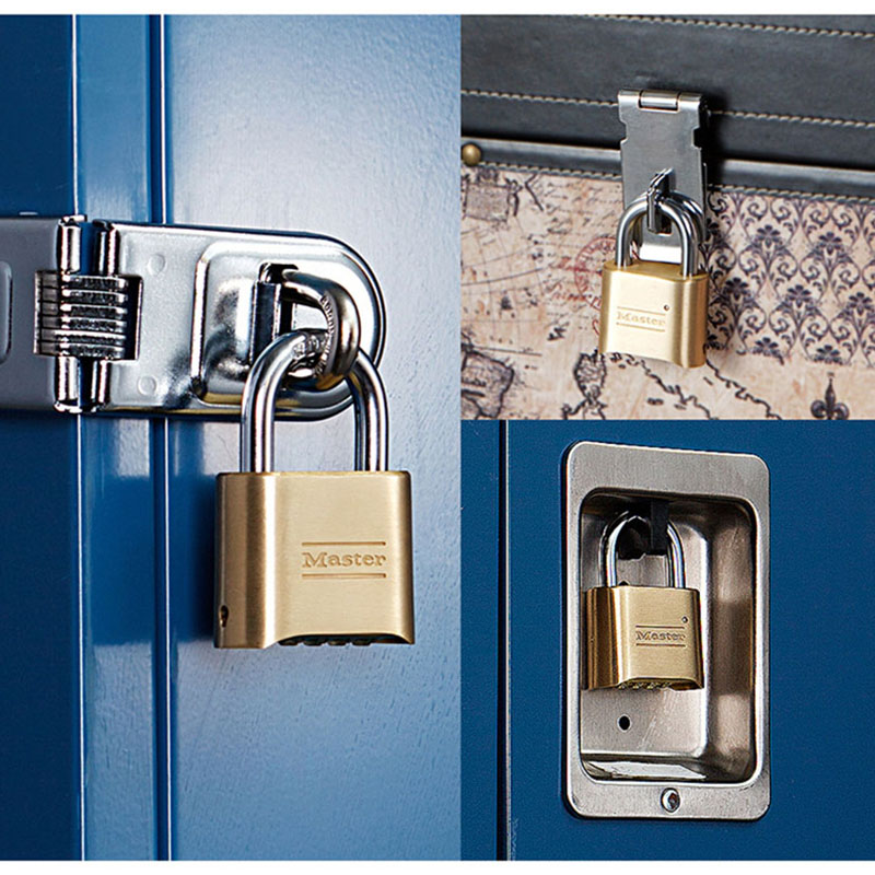 MASTER LOCK Brass Solid Body Padlock Anti-rusting Waterproof Password Combination Code Lock Door Locker Anti-theft Padlocks