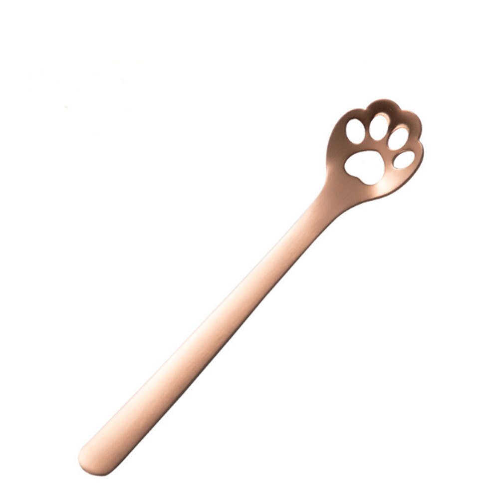 Cuillère à Long manche café | Dessin animé en acier inoxydable, griffe de chat, couverts de café, outils pour boire, gâteau mélanger le sucre, soupe Dessert cuillère à thé: 6