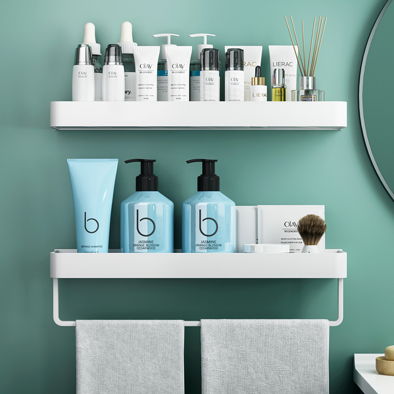 Zwart/Wit Badkamer Plank Shampoo Houder Keuken Opbergrek Badkamer Hardware Ruimte Aluminium Douche Accessoire