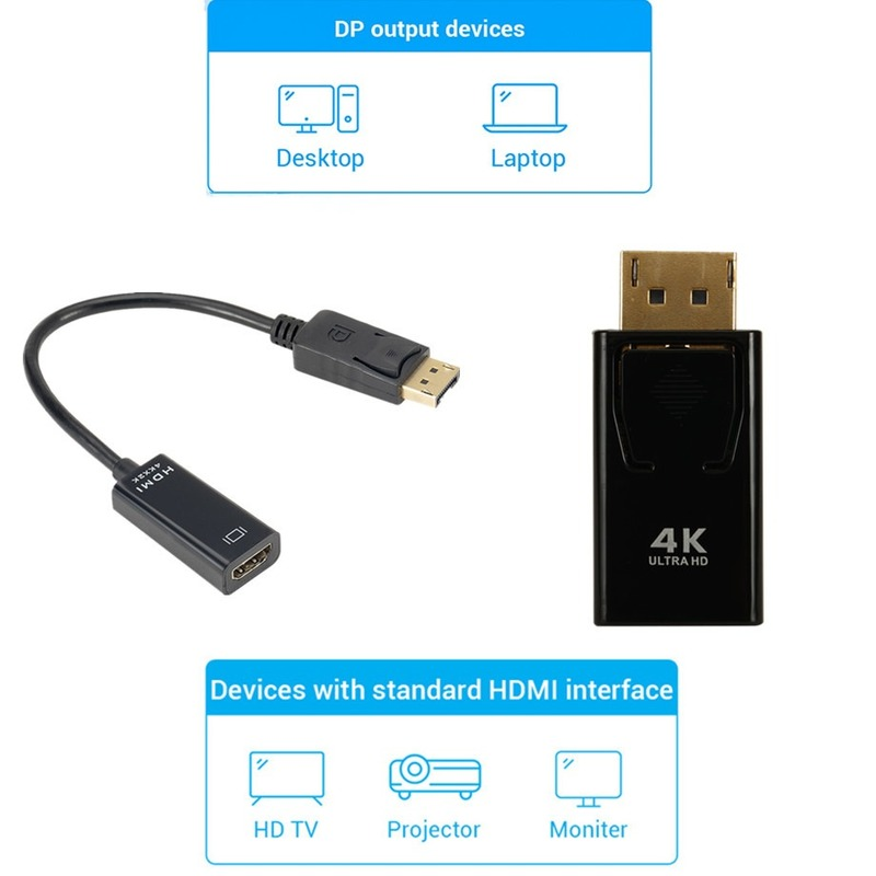 4K Displayport Naar Hdmi-Compatibel Adapter Converter Display Port Male Dp Naar Vrouwelijke Hdtv Kabel Adapter Video Audio voor Pc Tv 1.8M