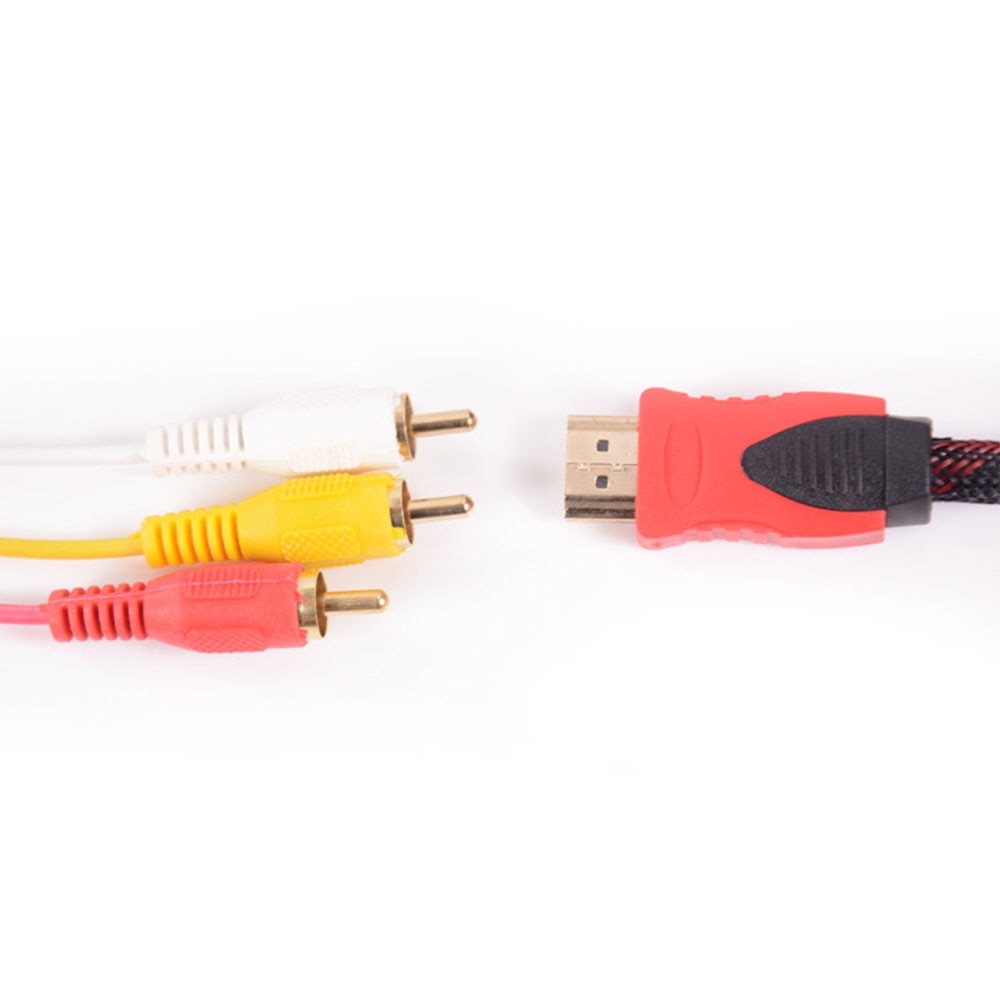 1.5m konvertering konverter hdmi-kompatibel til rca kabel han  to 3 rca av han av komposit han m/m stik adapter kabel ledning