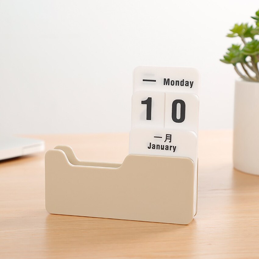 Turntable Table Calendars DIY Perpetual Calendar, Office Desktop Schedule Calendar Planner Art Decoration Ornament: Ginger