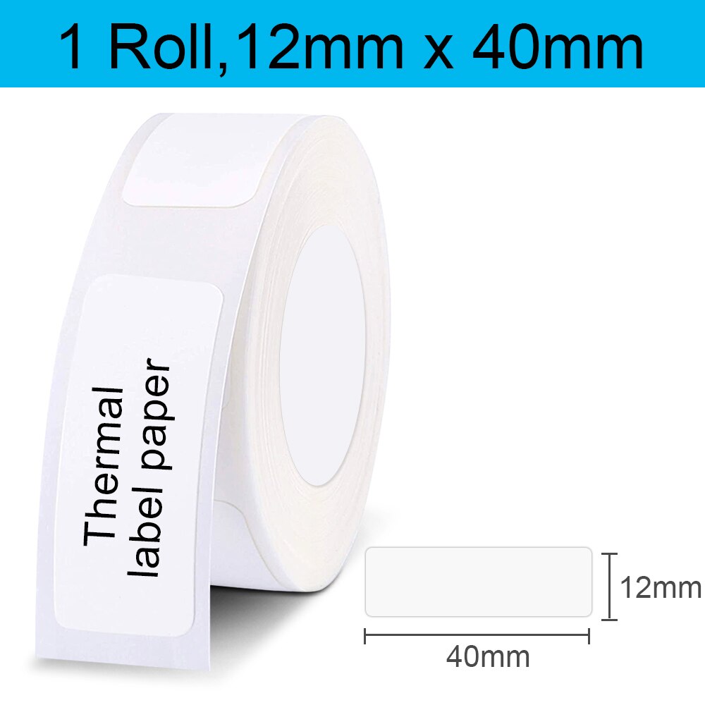 NIIMBOT D11 D110 Sticker Label Paper White Adhesive Waterproof Pirnting Labeling DIY Stickers 15*30mm for D11 Labels Machine: 12x40mm