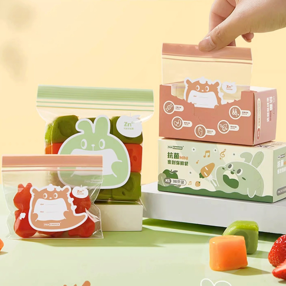 Sacs de conservation transparents pour collations et sandwich, 2 paquets, avec fermeture éclair, Mini sac de conservation des aliments moyens, congélateur, Camping, cuisine, sac de conservation des aliments frais