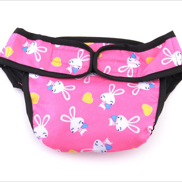 Dog Diaper Physiological Pants Sanitary Washable Male Female Panties Shorts Underwear Briefs For Dogs: Pink / L