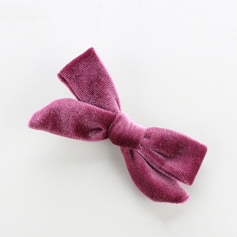 Doux bébé nœud papillon épingles à cheveux velours ruban nœud pinces à cheveux bébé fille chapeaux élastique enfants enfant en bas âge bébé cheveux accessoires: VIOLET
