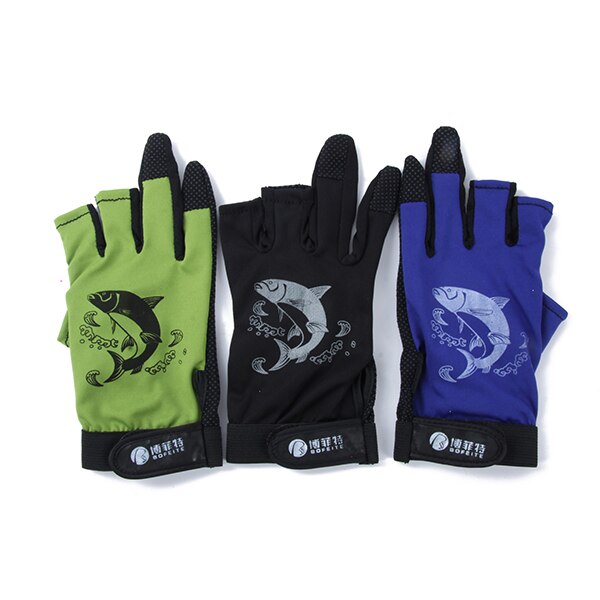 Nice! 3 Cut Finger Skidproof Resistant Anti-Slip Pack Outdoor Tackle Gloves Random Color nx