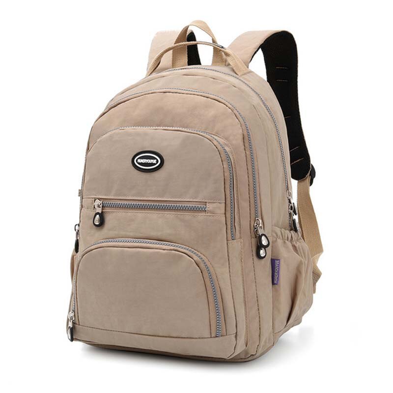 Zaino in Nylon moda donna femminile borsa multi-livello di grande capacità Campus Student School borsa impermeabile Mochila per ragazze Sac: apricot