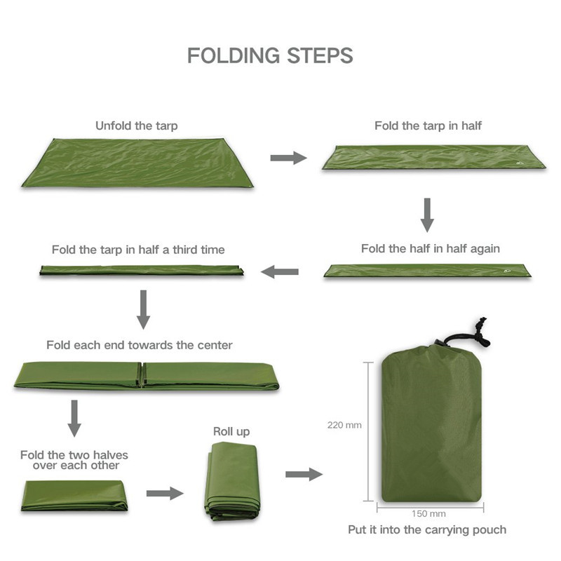 10X10 Voeten Regen Vliegen Hangmat Tent Tarp Voor 2000PU Waterdichte Bescherming-Grote Luifel Is Draagbaar En Biedt ideaal Onderdak