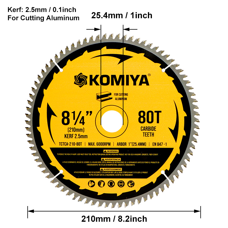 7,8,10,12,14 inch blad voor hout, aluminium, kunststof, cirkelzaagblad: WHITE