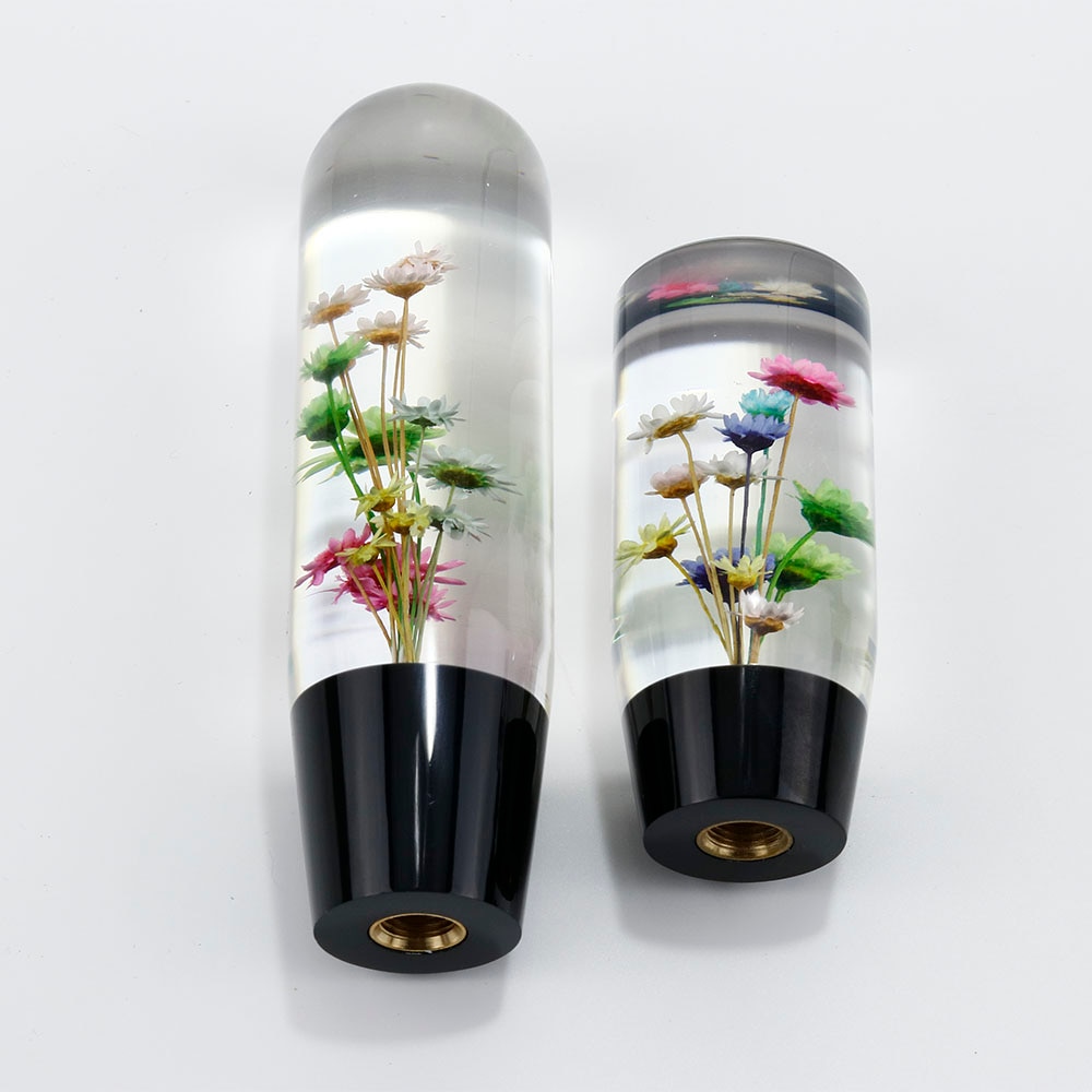 Car Styling Crystal Bubble Shift Gear Knob With Real Flowers 15CM /10CM
