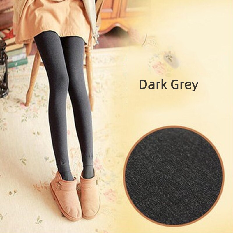 Winter Warm Women's Tights Plus Velvet Thickening Colored Seamless Tights Female Thermal Pantyhose Woman: Dark Grey Tights