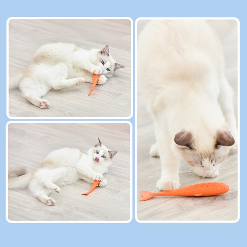 Weiche Silikon Fisch Katze Spielzeug Katzenminze Haustier Spielzeug Saubere Zähne Zahnbürste Kauen Katzen Spielzeug Katze Hund Pflege Gatos Hund Zubehör hause
