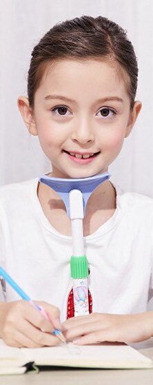 Zithoudingcorrector met siliconen kussen voor buikspieren, hoogteverstelling voor studenten, oogbescherming voor kinderen, houdingverstelling: Blauw