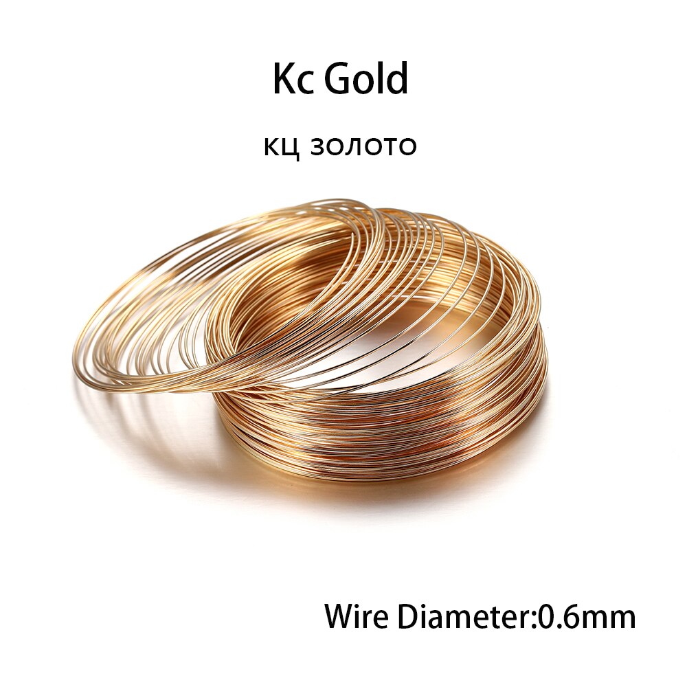 100 Loops/Lot 0.6Mm Geheugen Draad Koord Staal Kralen Draad Handmake Armbanden Oorbellen Koord Voor Diy Sieraden Maken accessoires: Kc Gold