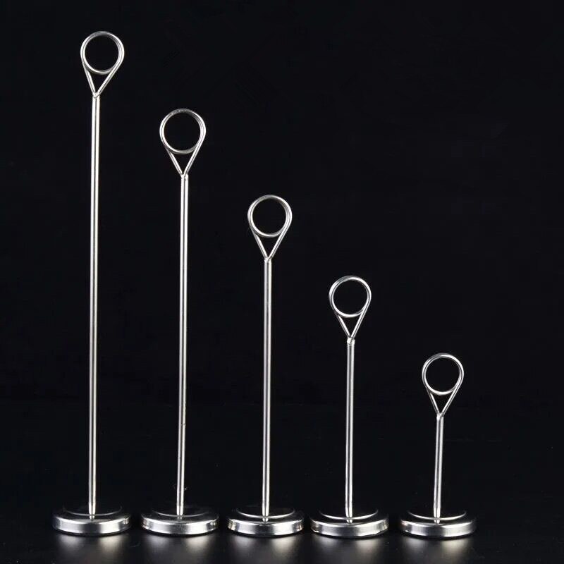 Rustfrit stål bord nummer holder sted kort holder bord billede holder tråd foto holder klip menu memo note stand