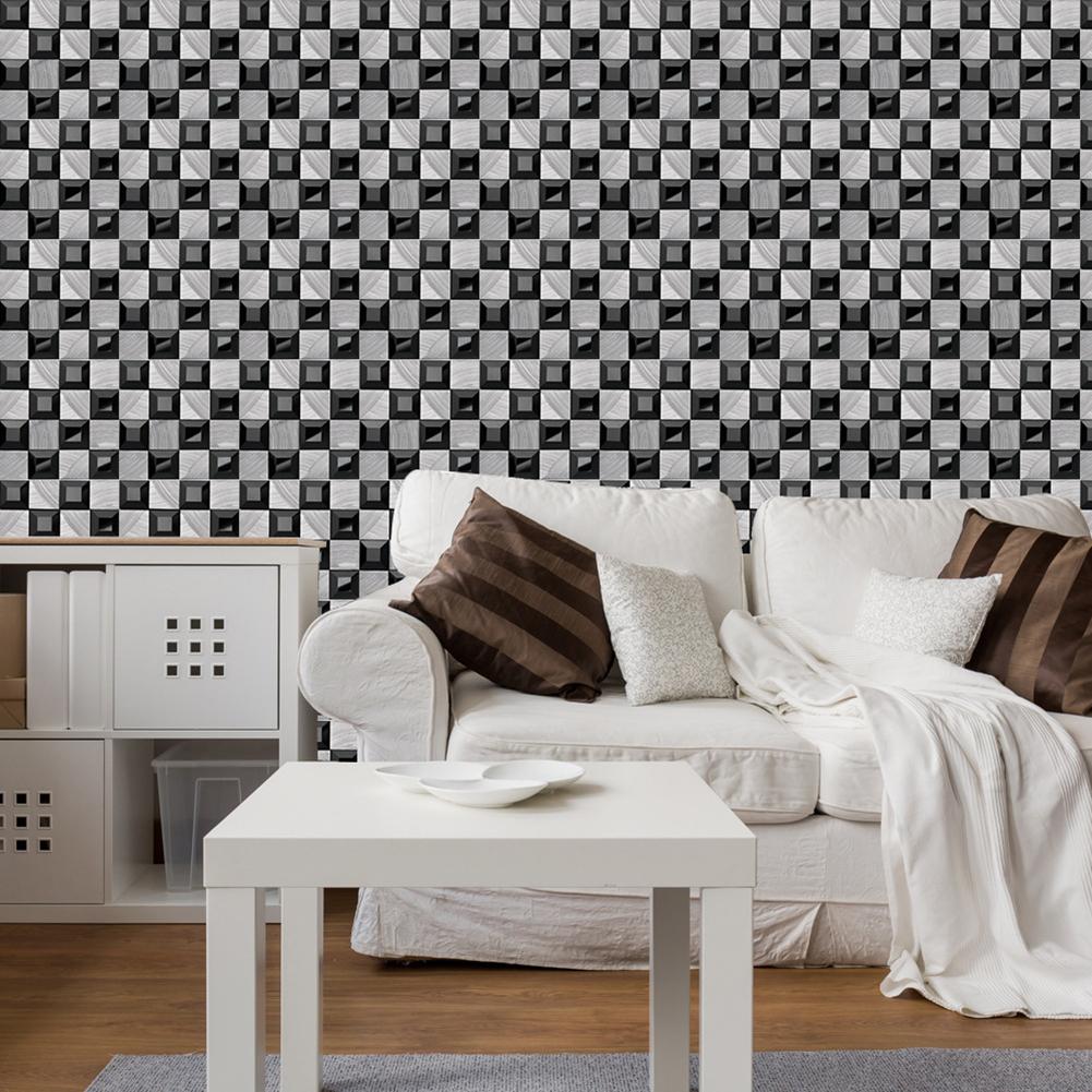 10pcs Mosaic Tile Wall Sticker PVC Waterproof Tiles Decals Kitchen Decor Self Adhesive 3D Mosaic Art Accessories