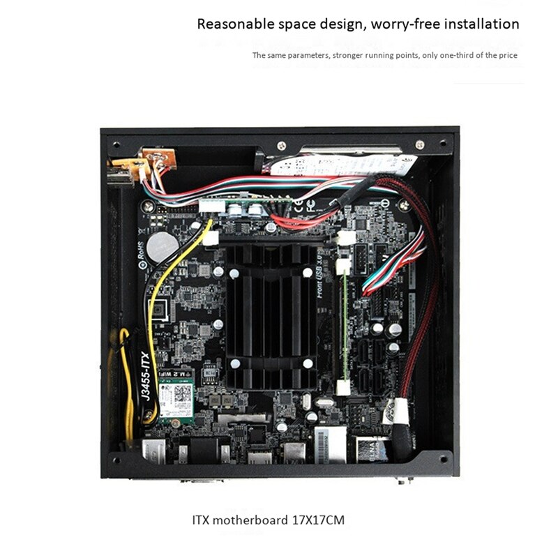 A01 mini caso do computador itx chassis pasta de alumínio teatro em casa AC-DC caixa computador htpc desktop gabinete