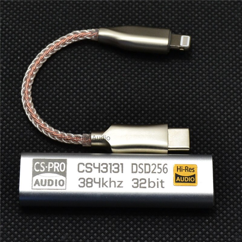 Nvarcher Portable Headphone AMP CS43131 SA9312L Decoding DAC Type C/ Lightning 384K 32Bit DSD256: Lightning