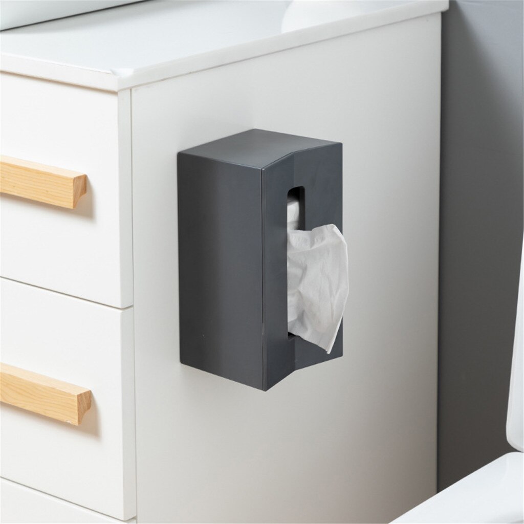 Boîte à mouchoirs murale auto-adhésive en plastique cuisine placard porte-serviettes boîte de rangement en papier de soie Pojemnik Na Chusteczki