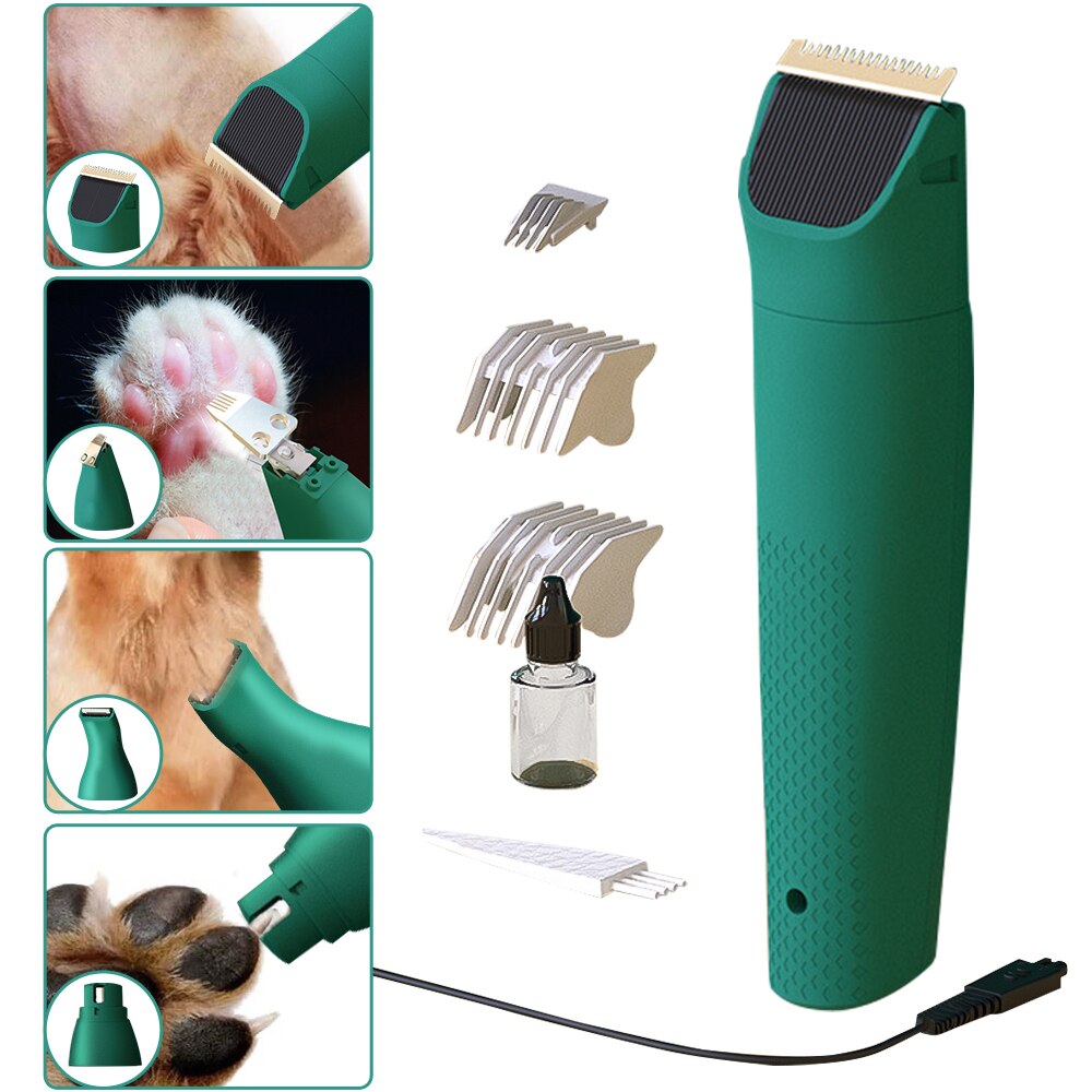 4 in 1 Pet Grooming Kit Rechargeable Pets Haircut Trimmer Cat Dog Paw Nail Grinder Foot Cutter Animal Hair Modeling: 4in1