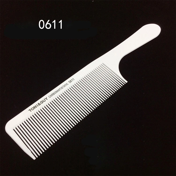 Peine de corte de pelo barbería accesorios peine barbero peines para el cabello peine Antiestático de cabeza plana cepillo de corte de pelo de diente ancho accesorios de peluquería: Negro