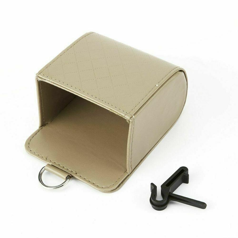 Eidran universele auto-luchtrooster pu-leren organizer opbergdoos telefoonvak tashouder grijs bruin beige zwart