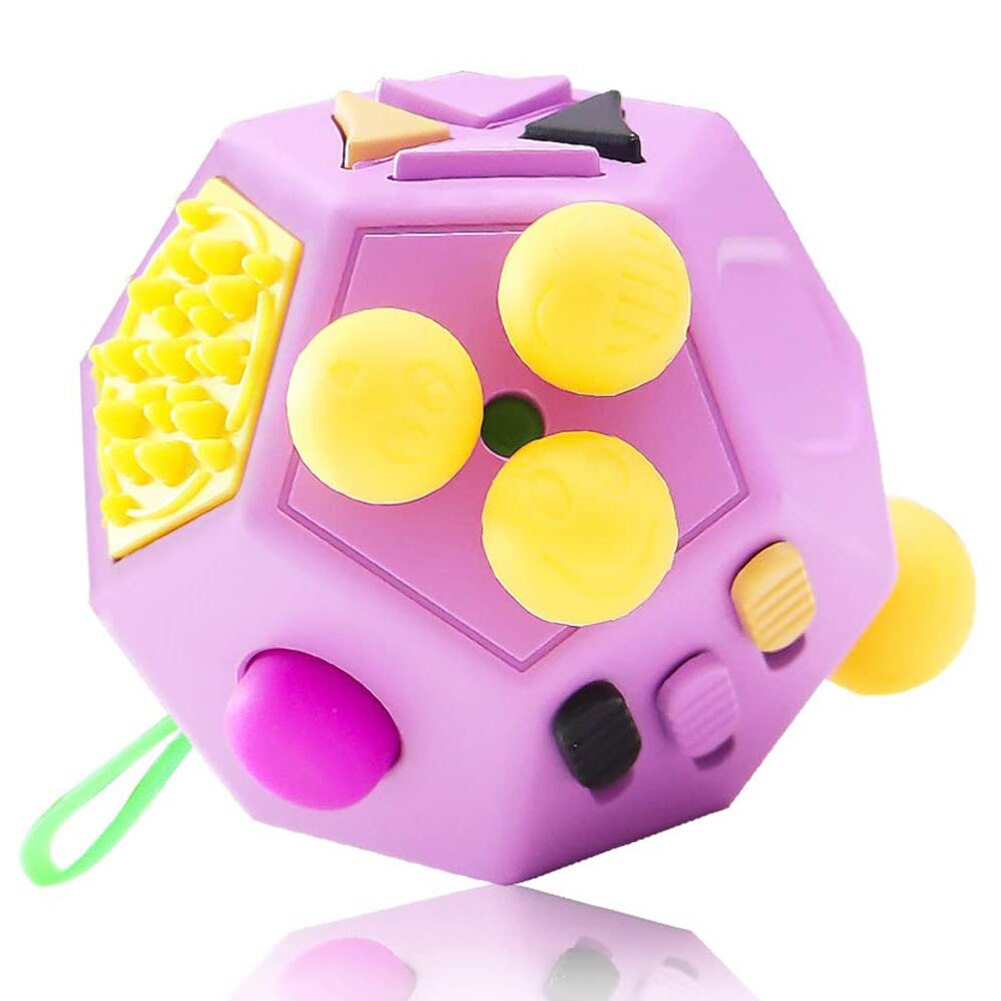 Cubo antistress a 12 facce decompressione allevia i dadi anti-ansia allevia ansia sollievo depressione bambini adulti giocattolo divertente: C