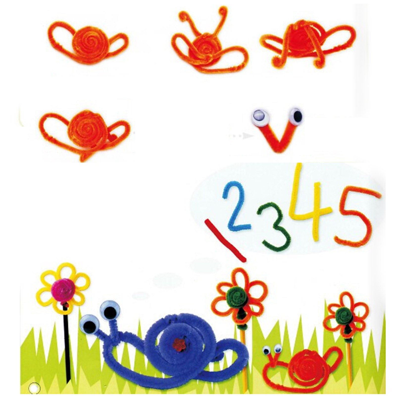 DIY Handicraft Chenille Stem 100Pcs Plush Villus Strips Bendable Wool Tops Stick