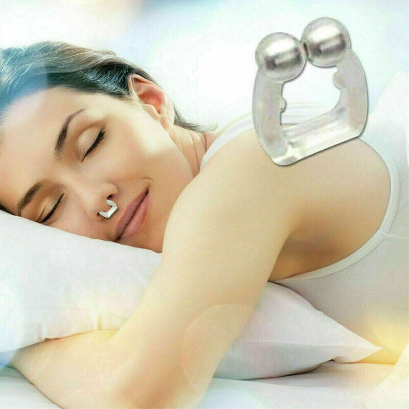 Anti snorke magnetisk silikone næse klip stop vejrtrækning snorken søvn bakke apnø hjælp enhed stopper nat enhed med etui