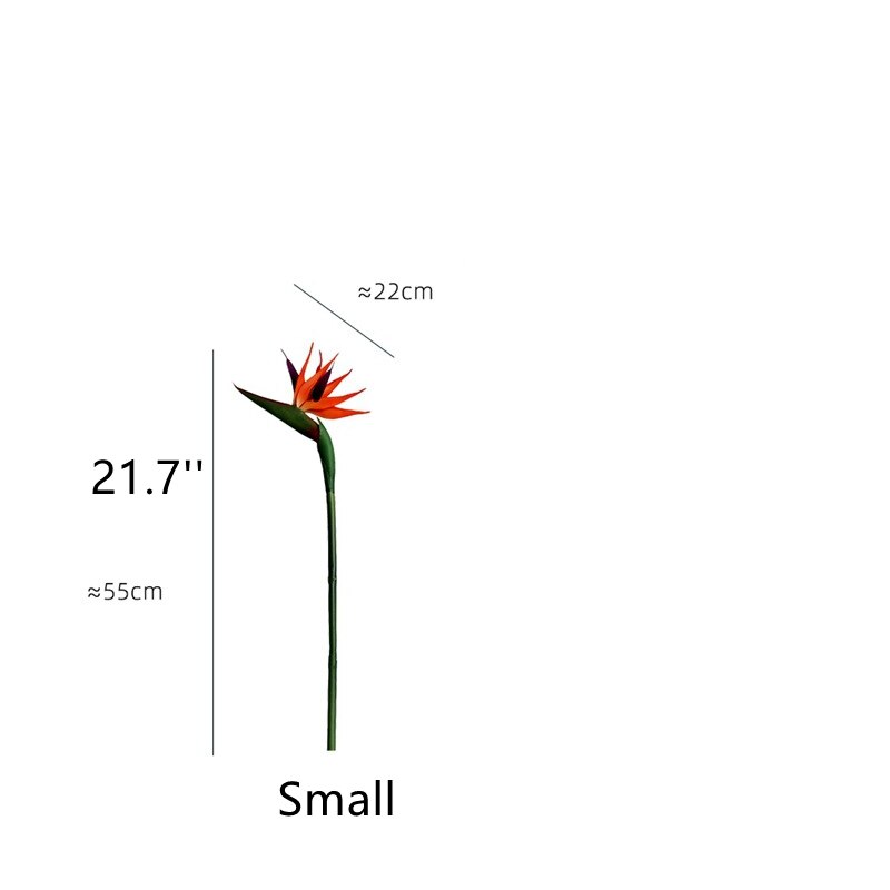 Artificial Tropical Flowers 43''/32'' Faux Bird of Paradise Plant Palm Leaves for Floral Arrangement for Home Party Office Decor: Flower Small 1pc
