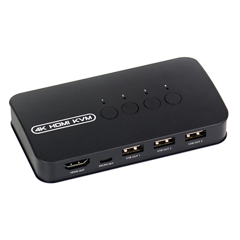4 Port Usb Kvm Switch Hdmi 4 In 1 Out Switcher Monitor Toetsenbord Muis Splitter