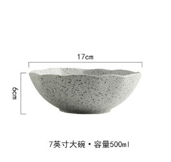 Motif céramique assiette alimentaire plat riz saladier rétro porcelaine plateau ménage vaisselle dîner: 7 Inch bowl