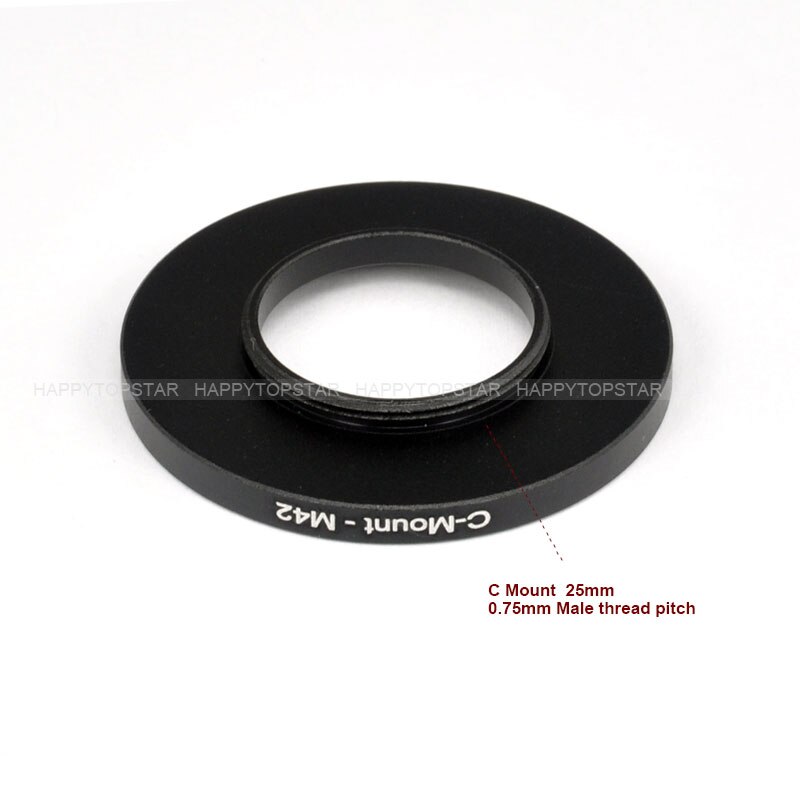 C Mount (25mm 0.75mm) to M42 (42mm 1mm) Lens Mount Adapter - Male to Female Coupling Ring