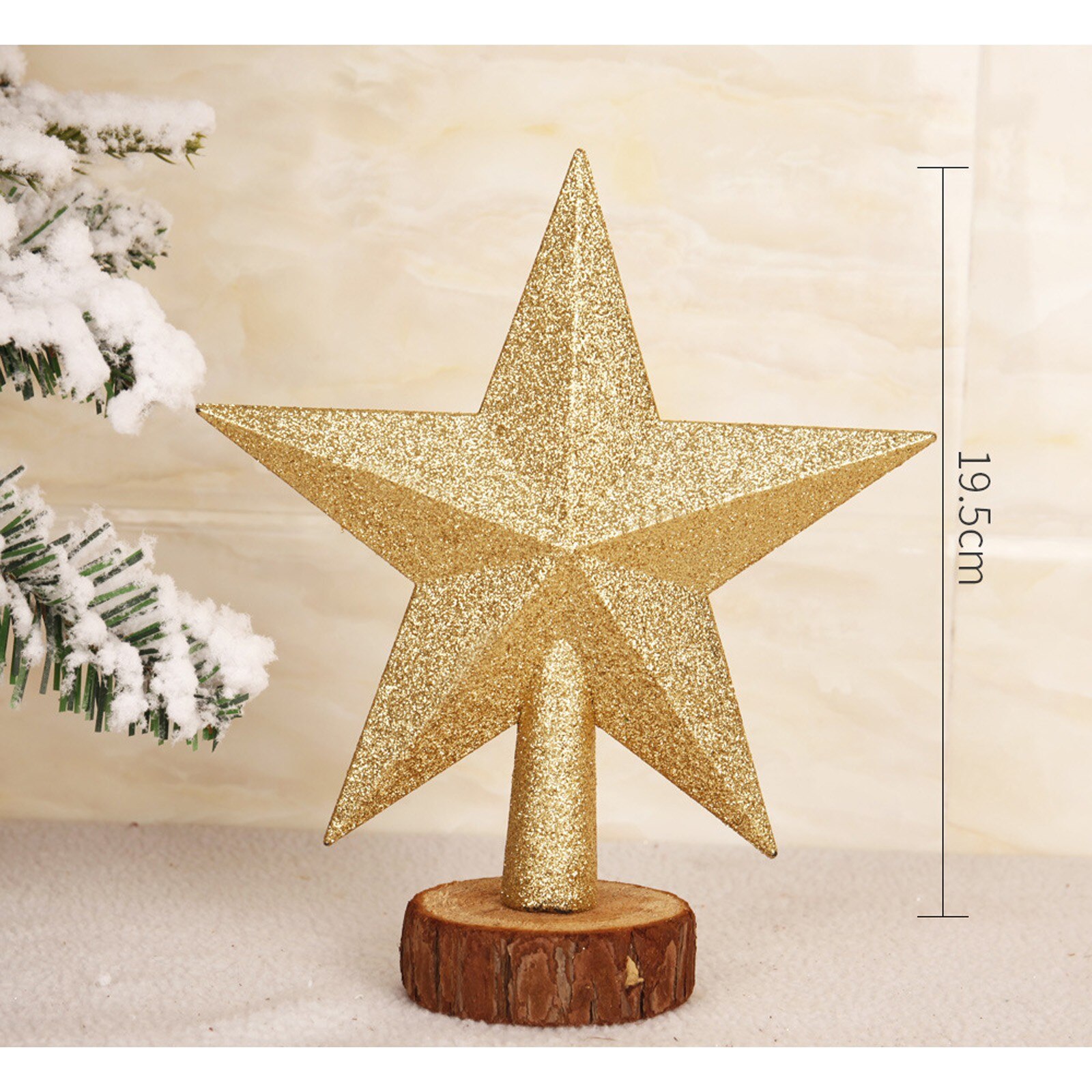 Christmas tree top star Christmas tree topper ornament gold powder sparkling star pendant home wedding decoration Navidad