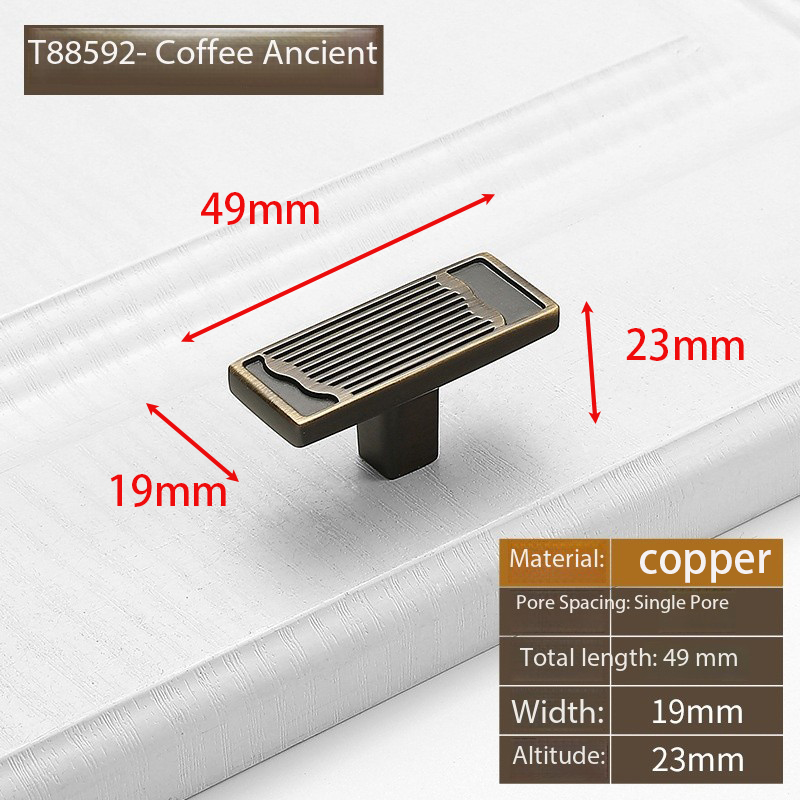 Manija de puerta de gabinete de latón vintage, manija de armario minimalista moderna, zapatero, cajón, manijas pequeñas para muebles: Negro