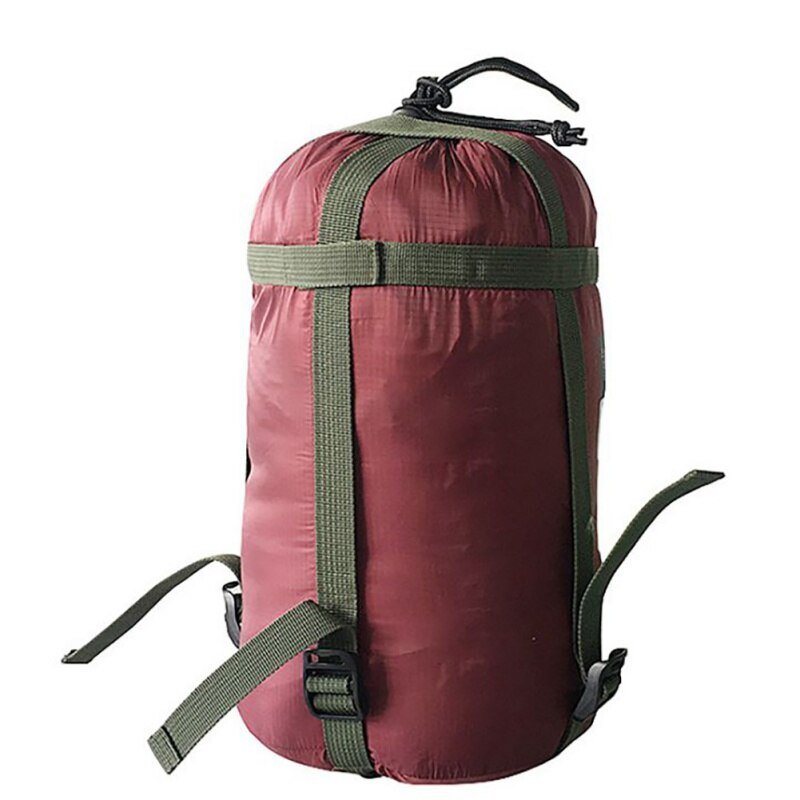 Saco para dormir al aire libre, saco de compresión, ropa, artículos diversos, bolsa de almacenamiento con cordón, equipo de Camping (no incluye bolsa de dormir): Rojo