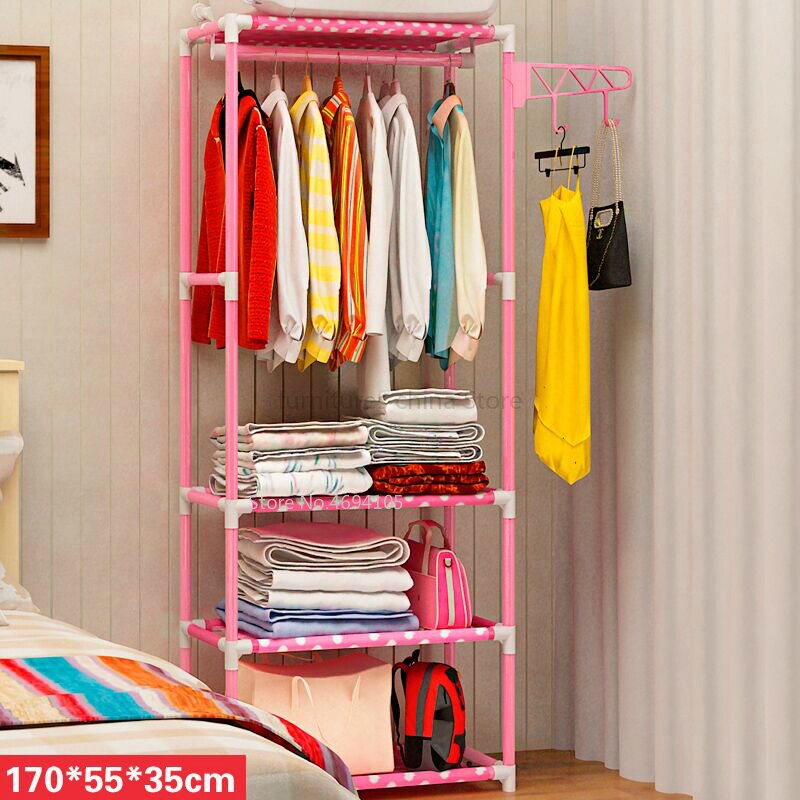 Modern Closet Storage/plastic Cabinet Home Furniture Kids /non Woven Wardrobe China Minimalist Zipper Metal Folded furniture: 3