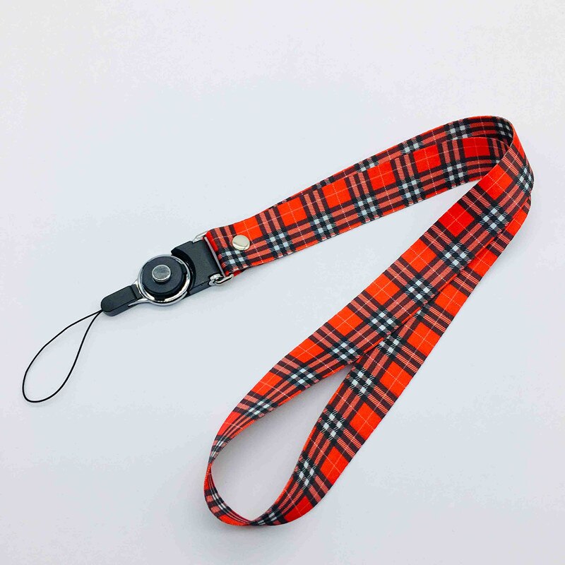 Classic Lattice Neck Strap Lanyards for keys ID Card Gym Mobile Phone Straps USB badge holder DIY Hang Rope For Huawei