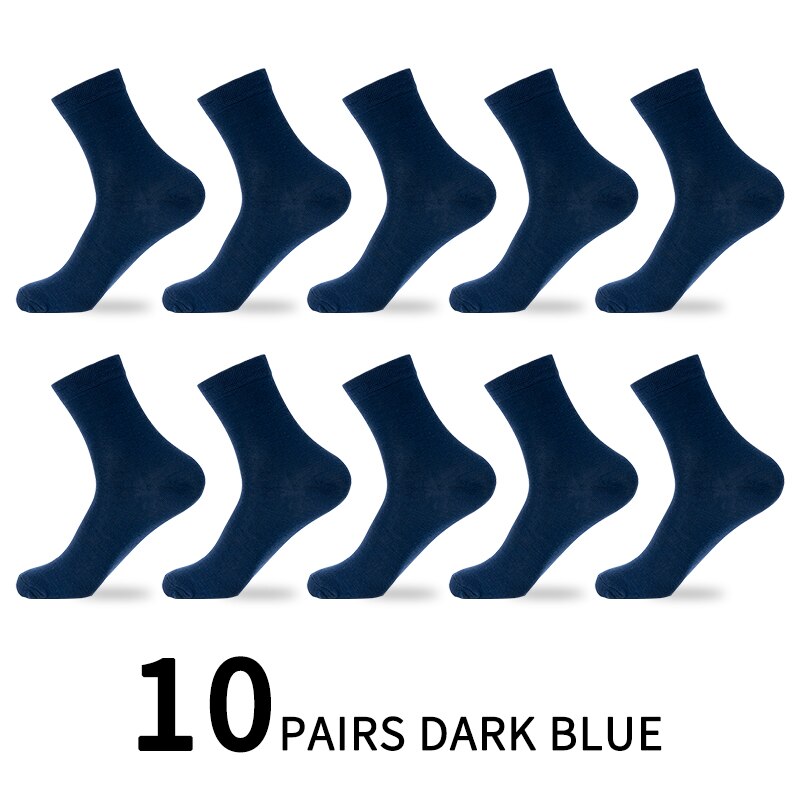 5/10 Pairs / Lot Heren Katoenen Sokken Stijlen Zwart Business Sok Ademend Lente Zomer Herfst Winter Voor Mannelijke effen Kleur: 10 pairs dark blue