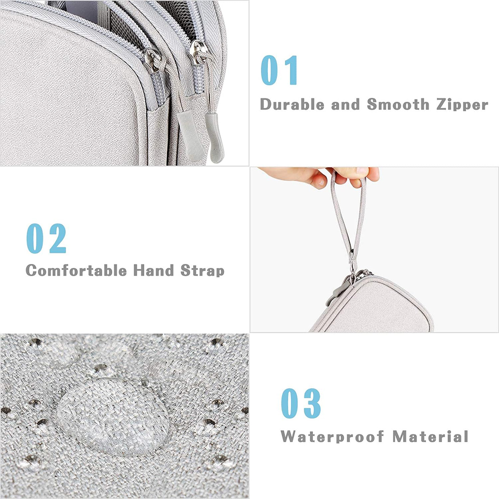 Waterproof Carrying Pouch Electronics Organizer Bag Travel Bag Universal Cable Organizer Electronics Storage Bag Accessories