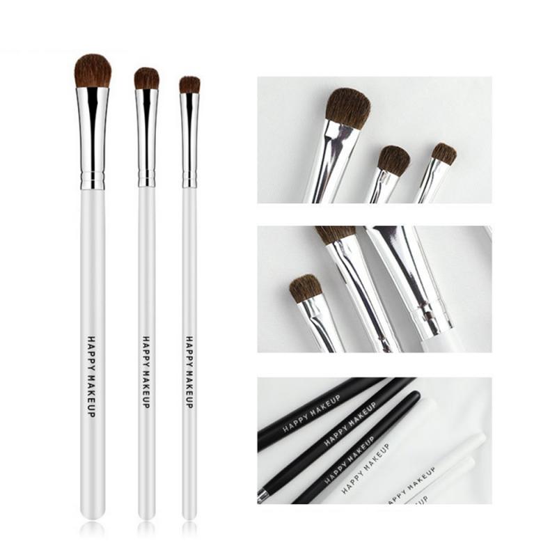 Happymakeup 3Pcs Wenkbrauw Borstel Make-Up Kwasten Set Eyeliner Wimper Lip Make Up Kwast Cosmetische Beauty Tool Kit Animal haar