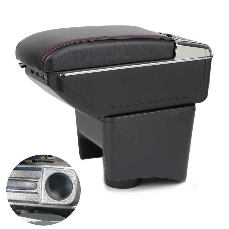 Reposabrazos para coche Volkswagen Polo Vento , caja reposabrazos Central, contenedor de almacenamiento para Volkswagen Polo, cuero PU