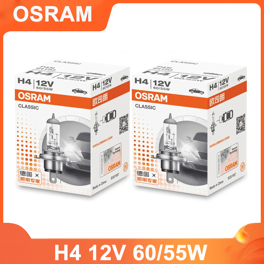 OSRAM classico 9003 HB2 H4 64193 P43t faro standard lampada alogena 12V 60/55W 1650/1000lm 3200K originale Ciao/lo trave HAL