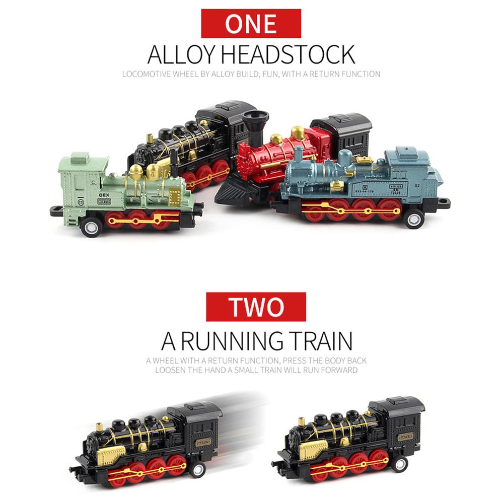 Geen 4pcs Kinderen Legering Simulatie Stoomtrein Creatieve Mini Auto Modellen Speelgoed voor Kinderen